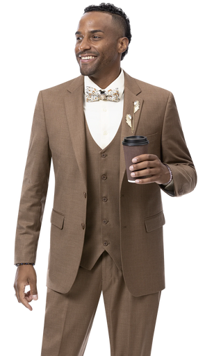 EJ Samuel Black Suit M18022 - Brown - Church Suits For Less
