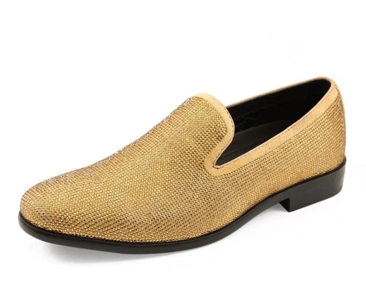 gold dress shoes Mason Metal Tip royal blue Men's Prom Oxfords Dress Shoes