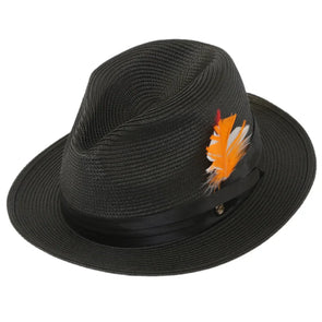 Men Fedora Hat Tapa Black H126