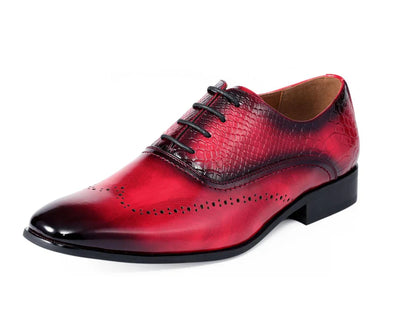 Men's Dress Shoe Burk Red - Church Suits For Less