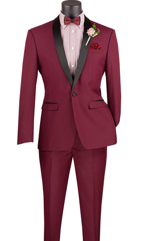 Vinci Tuxedo T-SS-Burgundy