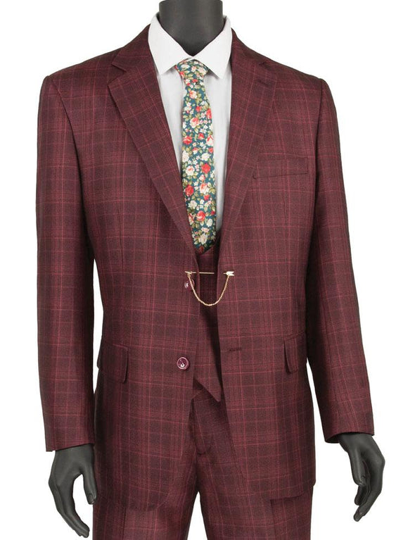 Vinci Suit V2RW-7 Burgundy - Church Suits For Less