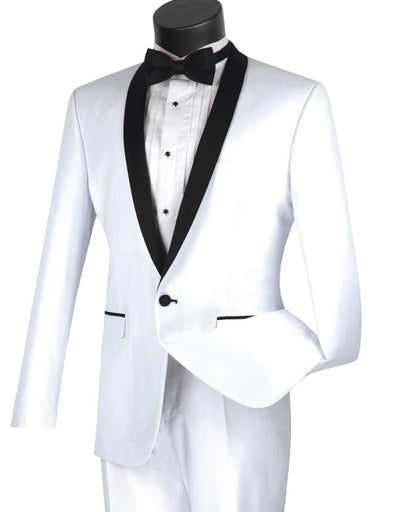 Vinci Tuxedo T-SS-White - Church Suits For Less