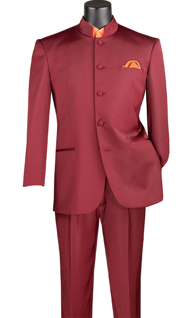 Vinci Men Suit 5HT-Burgundy