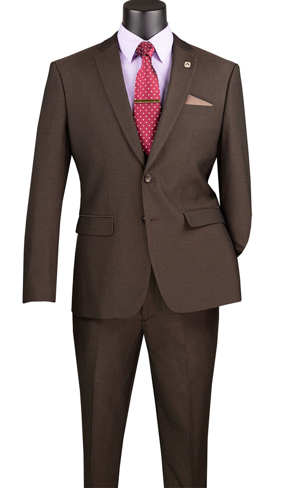 Men's Slim Fit Suit S2RK-7-Brown