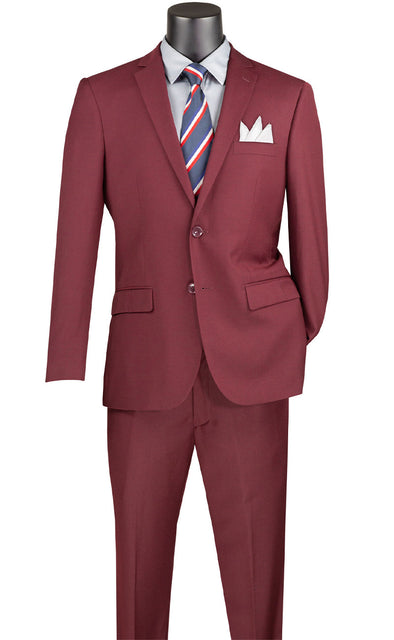 Vinci Men Suit SC900-12-Burgundy