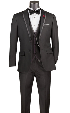 Vinci Men Suit SV2T-8-Black