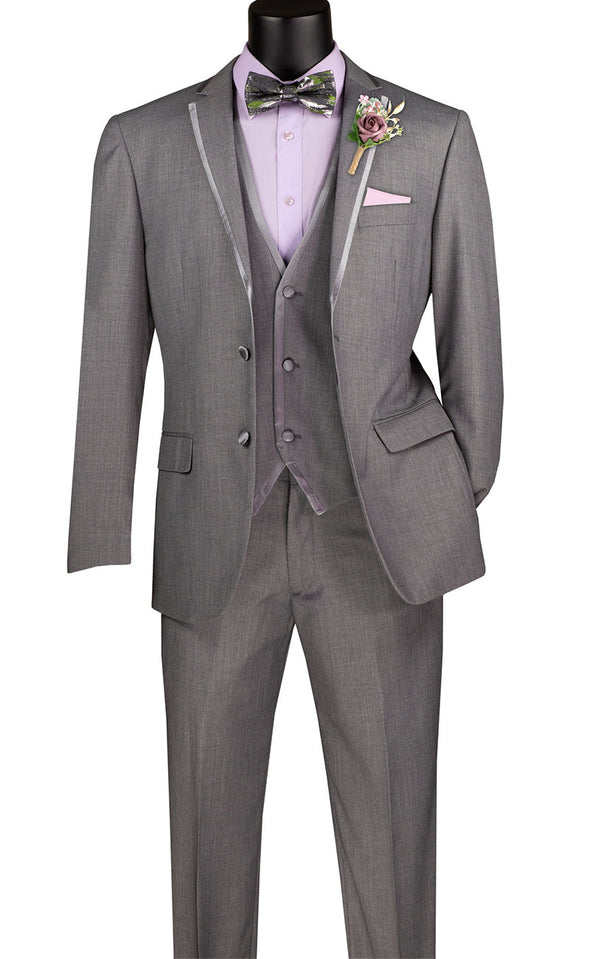 Vinci Men Suit SV2T-8-Light Grey