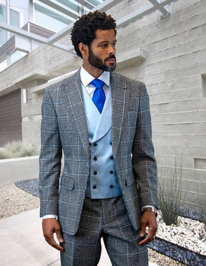 Men Statement Suit Benson Powder Blue