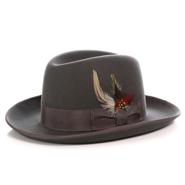 Men Godfather Hat-Charcoal - Church Suits For Less