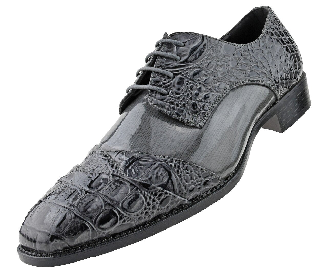 Men Dress Shoes-Alligator-Grey – Men Suits Direct - Main Image