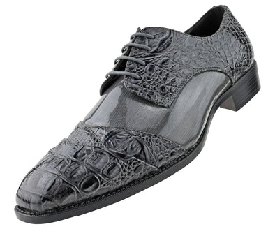 Men Dress Shoes-Alligator-Grey - Church Suits For Less
