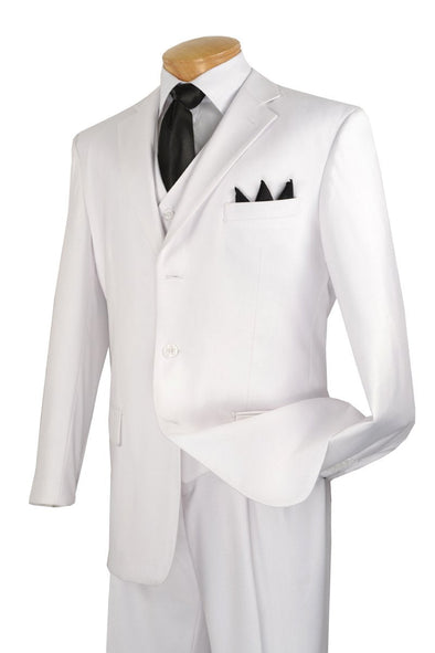 Vinci Men Suit V-3PP-White - Church Suits For Less