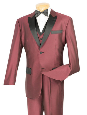 Vinci Men Suit 23TX-1-Wine - Church Suits For Less