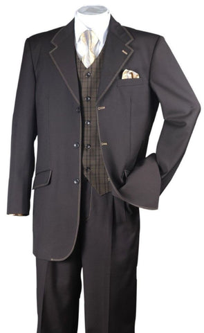 Milano Moda Men Suit 2916V-Brown - Church Suits For Less