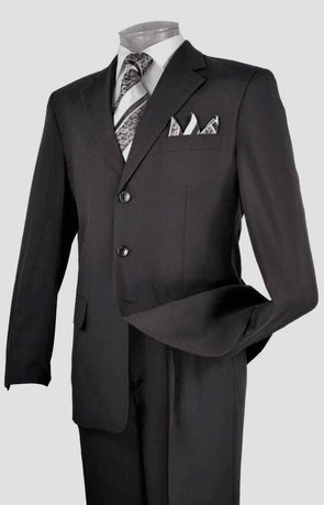 Vinci Men Suit 3PPC-Black - Church Suits For Less