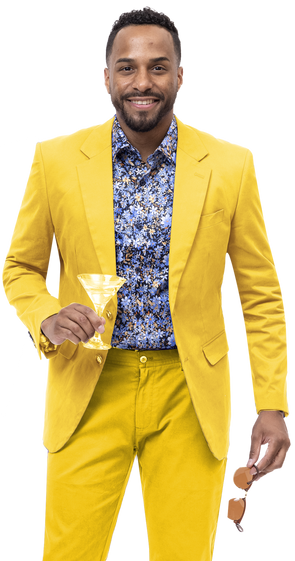 Men Solid Blazer CHJ01  - Yellow