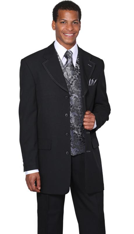 Milano Moda Suit 6903V-Black/Grey - Church Suits For Less