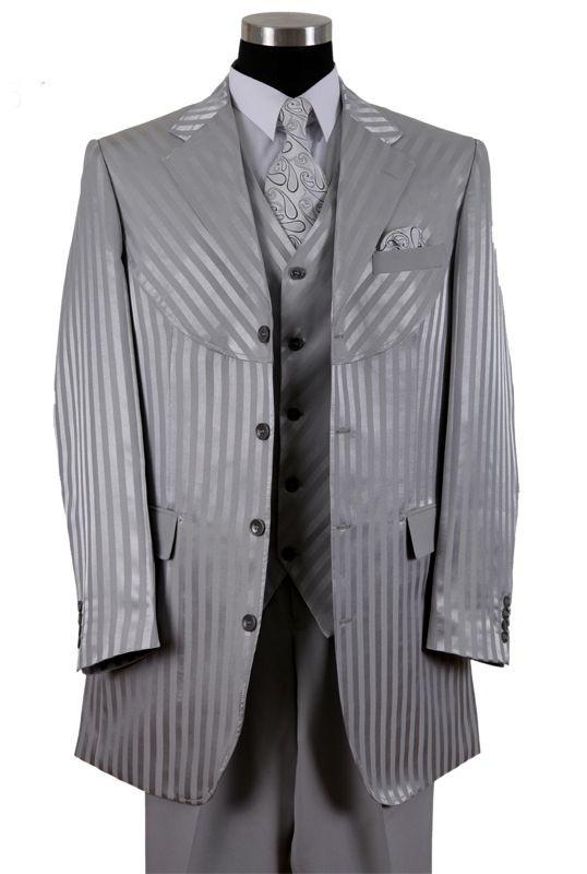 Milano Moda Men Suit 2915V-Silver - Church Suits For Less