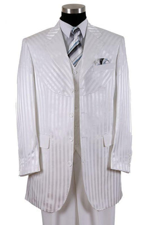 Milano Moda Men Suits 2915V-White - Church Suits For Less