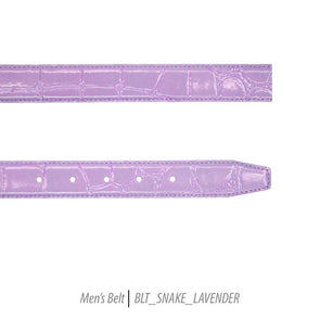 Men Leather Belts-BLT-Snake-Lavender