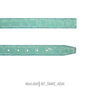 Men Leather Belts-BLT-Aqua