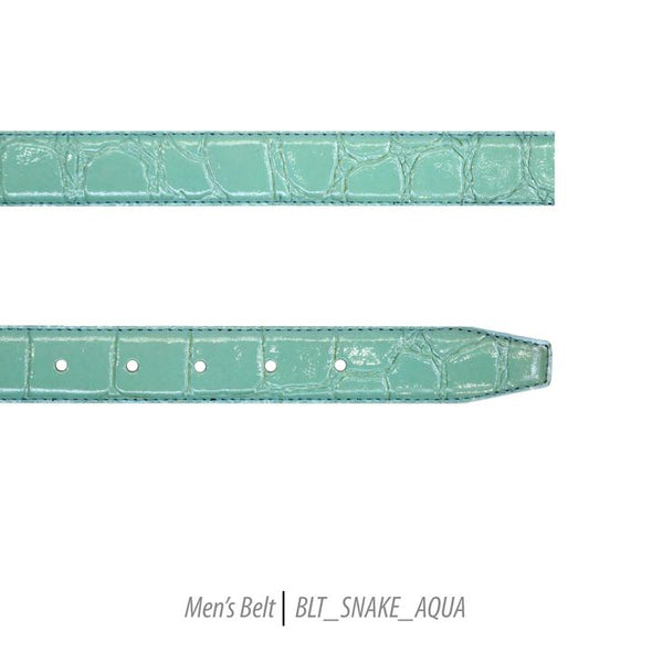 Men Leather Belts-BLT-Aqua