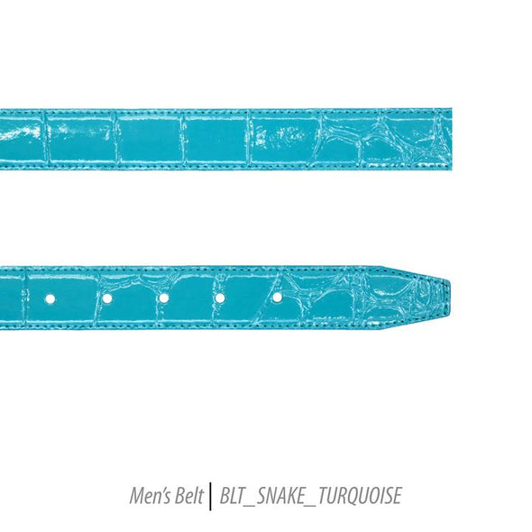 Men Leather Belts-BLT-101-Turquoise