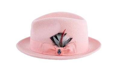 Men Fashion Hat-Trilby Pink