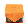 Men's Radiant Orange Paisley Geometric Design 4-pc Necktie Box Set