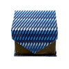 Men's Blue Slanted Checkered Design 4-pc Necktie Box Set