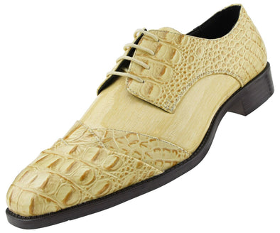 Men Dress Shoes-Alligator-Taupe - Church Suits For Less