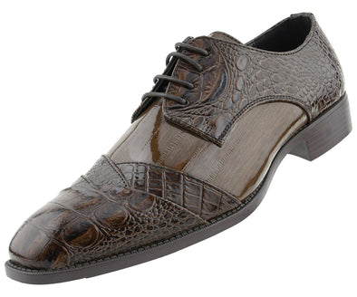 Men Dress Shoes-Alligator-Brown