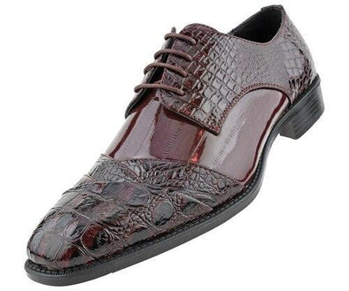 Men Dress Shoes-Alligator-Burgundy - Church Suits For Less