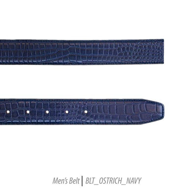 Men Leather Belts-BLT-Navy