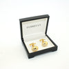 Goldtone Gemstone Cuff Links With Jewelry Box