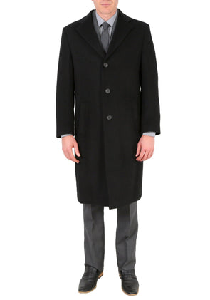 Men's Wool Black Tone Stripe Top Coat-Creed