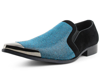 Men Dress Shoes-Dezzy-turquoise - Church Suits For Less