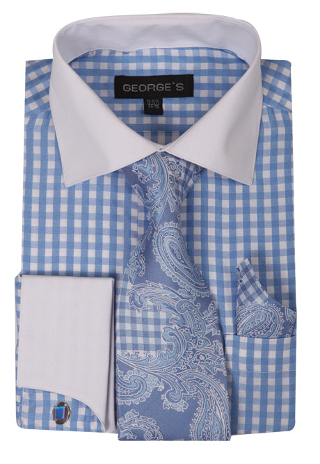 Dress Shirt AH615-Blue/White