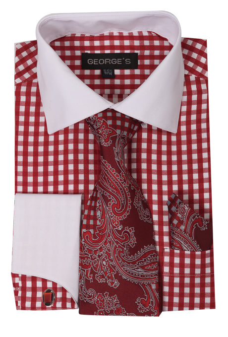 Dress Shirt AH615-Red/White