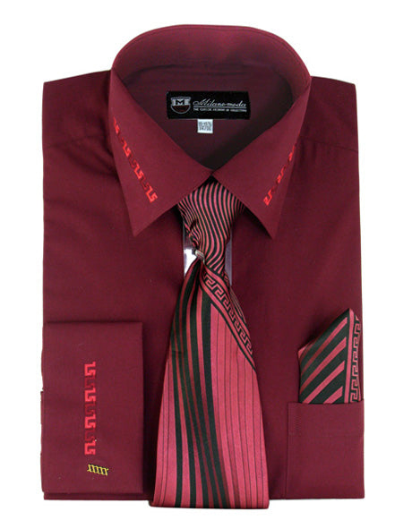 Milano Moda Dress Shirt SG35-Burgundy Men Suits Direct Milano Moda Dress Shirt SG35-Burgundy Men Suits Direct
