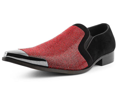 amazon red dress shoes BRAVO Men Dress Shoe KING-3 Wingtip Oxford Shoe Red