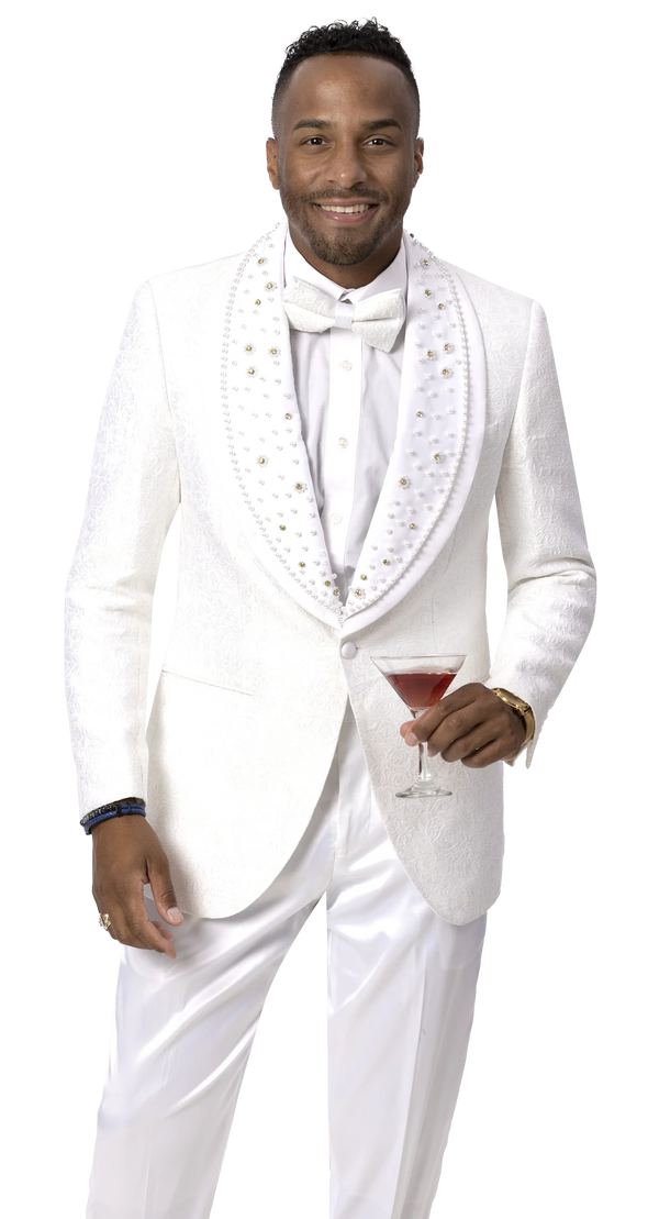 EJ Samuel Blazer J169-White - Church Suits For Less