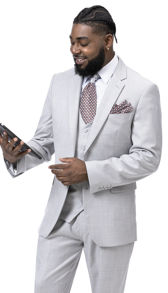 EJ Samuel Black Suit M18022 - Gray - Church Suits For Less