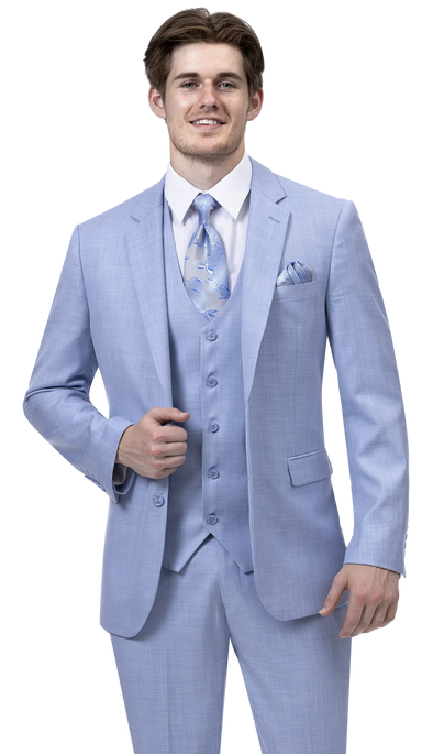 EJ Samuel Black Suit M18022 - Sky Blue - Church Suits For Less