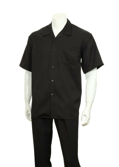 Men's Knitted Short Sleeve Sweater – Crew Neck, Solid, Fortino Landi Style KS700, Milano Moda
