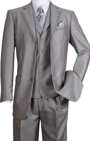 Fortino Landi Men Suit 5909V-Silver - Church Suits For Less