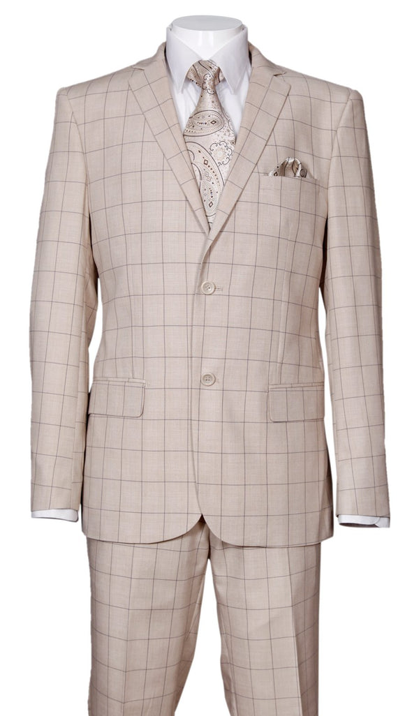 Fortino Landi Men Suit 570203-Khaki - Church Suits For Less