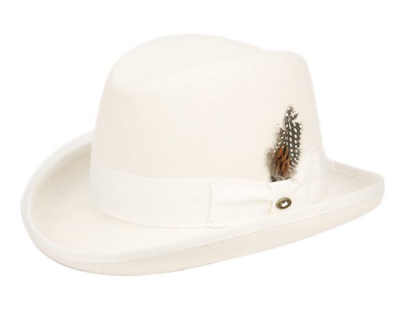 Men Homburg Hat MSD-31Ivory - Church Suits For Less