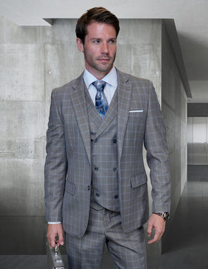 Men Statement Suit Hugo-1 Grey